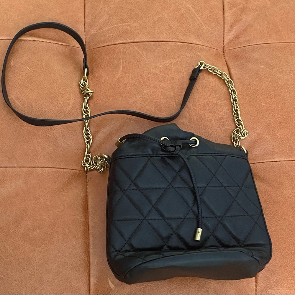 Zara Dior inspired mini chain bag - black with gold chain